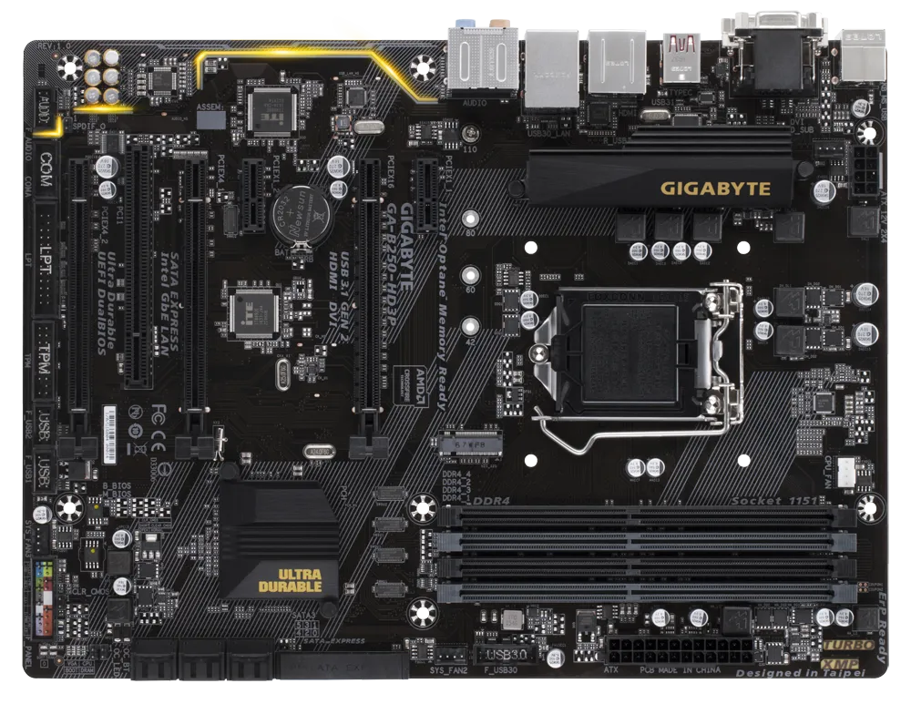 Used Gigabyte B250 Motherboard – Intel 7th Gen Support | DDR4 | Reliable Performance - Image 2