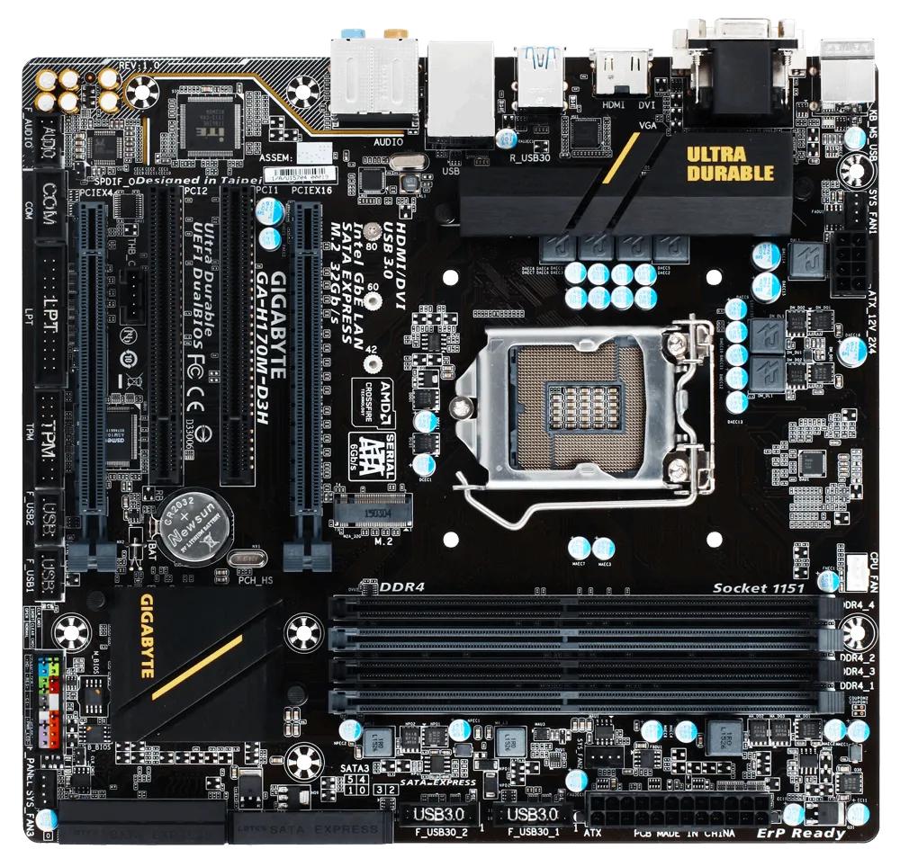 Used Gigabyte H170 Motherboard – Intel 6th Gen Support | DDR4 | M.2 SSD Ready - Image 2