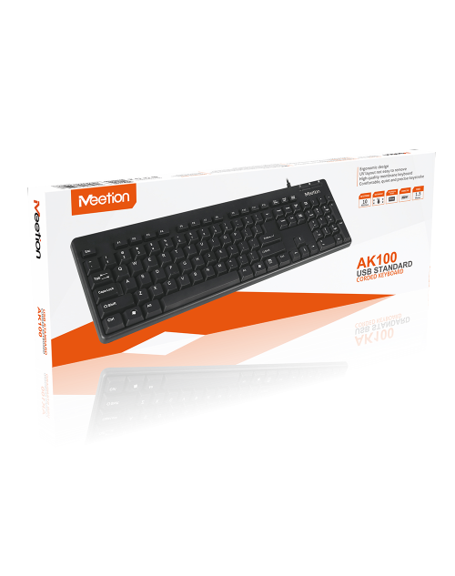 K100 USB Wired Keyboard – Slim Office Keyboard for PC & Laptop