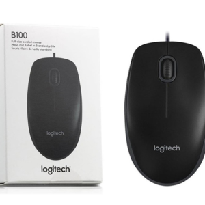 Logitech B100 Optical USB Mouse – Wired Computer Mouse for Office & Home